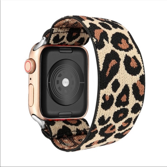 Leopard Elastic Nylon Apple Watch Band - Picture 1 of 5